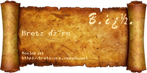 Bretz Örs névjegykártya