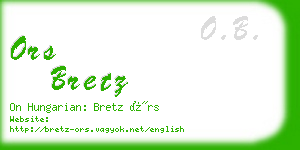 ors bretz business card
